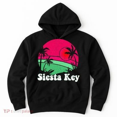 Retro Siesta Key Beach Design Siesta Key Illustration Hoodie