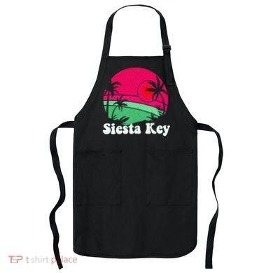 Retro Siesta Key Beach Design Siesta Key Illustration Apron