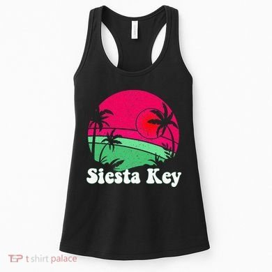 Retro Siesta Key Beach Design Siesta Key Illustration Women's Tank Top