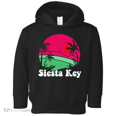 Retro Siesta Key Beach Design Siesta Key Illustration Toddler Hoodie