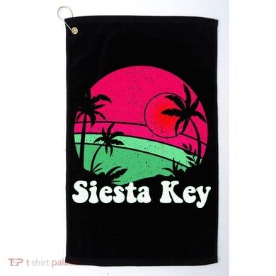 Retro Siesta Key Beach Design Siesta Key Illustration Golf Towel