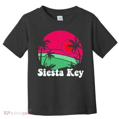Retro Siesta Key Beach Design Siesta Key Illustration Toddler T-Shirt