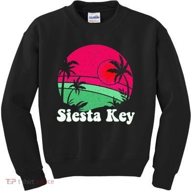 Retro Siesta Key Beach Design Siesta Key Illustration Kids Sweatshirt