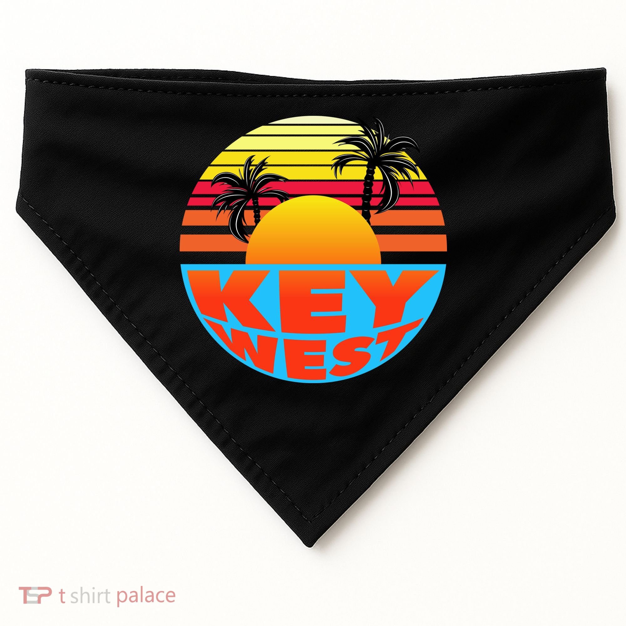 Retro Sunset Key West Florida USA-Made Doggie Bandana