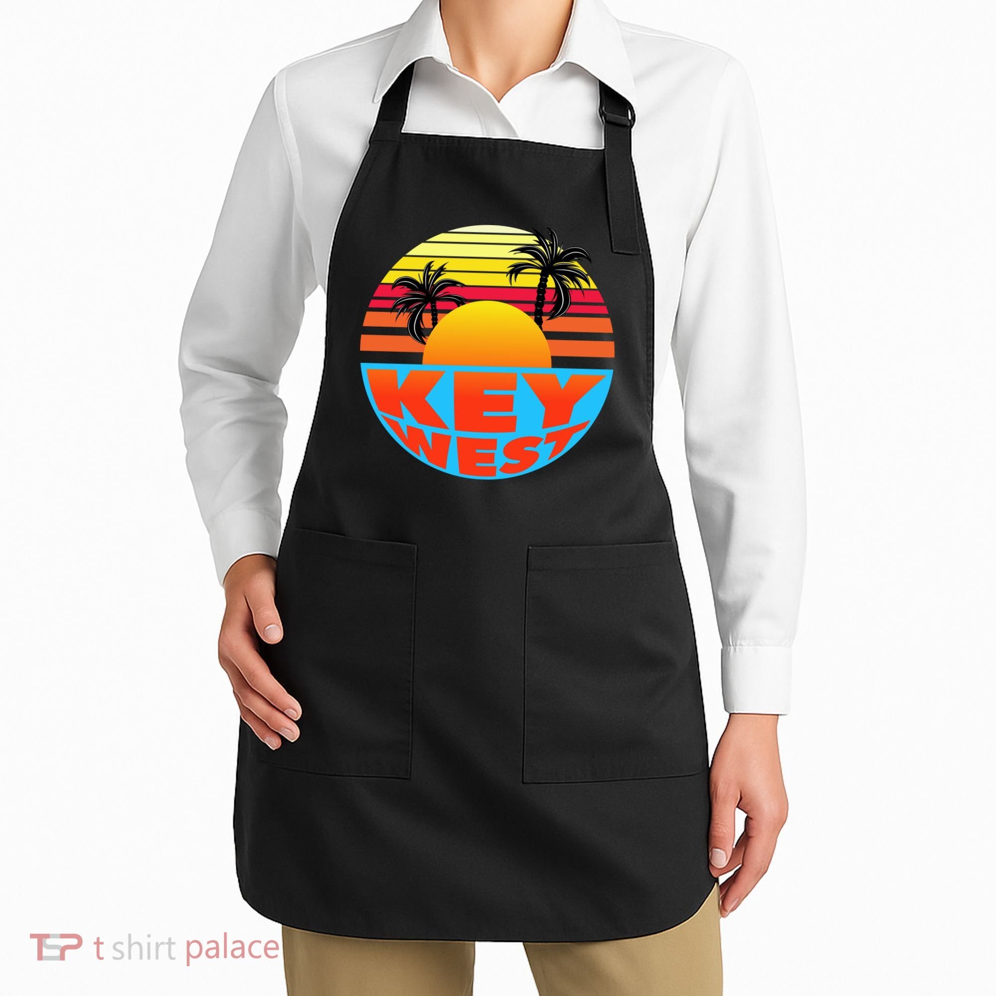 Retro Sunset Key West Florida Apron