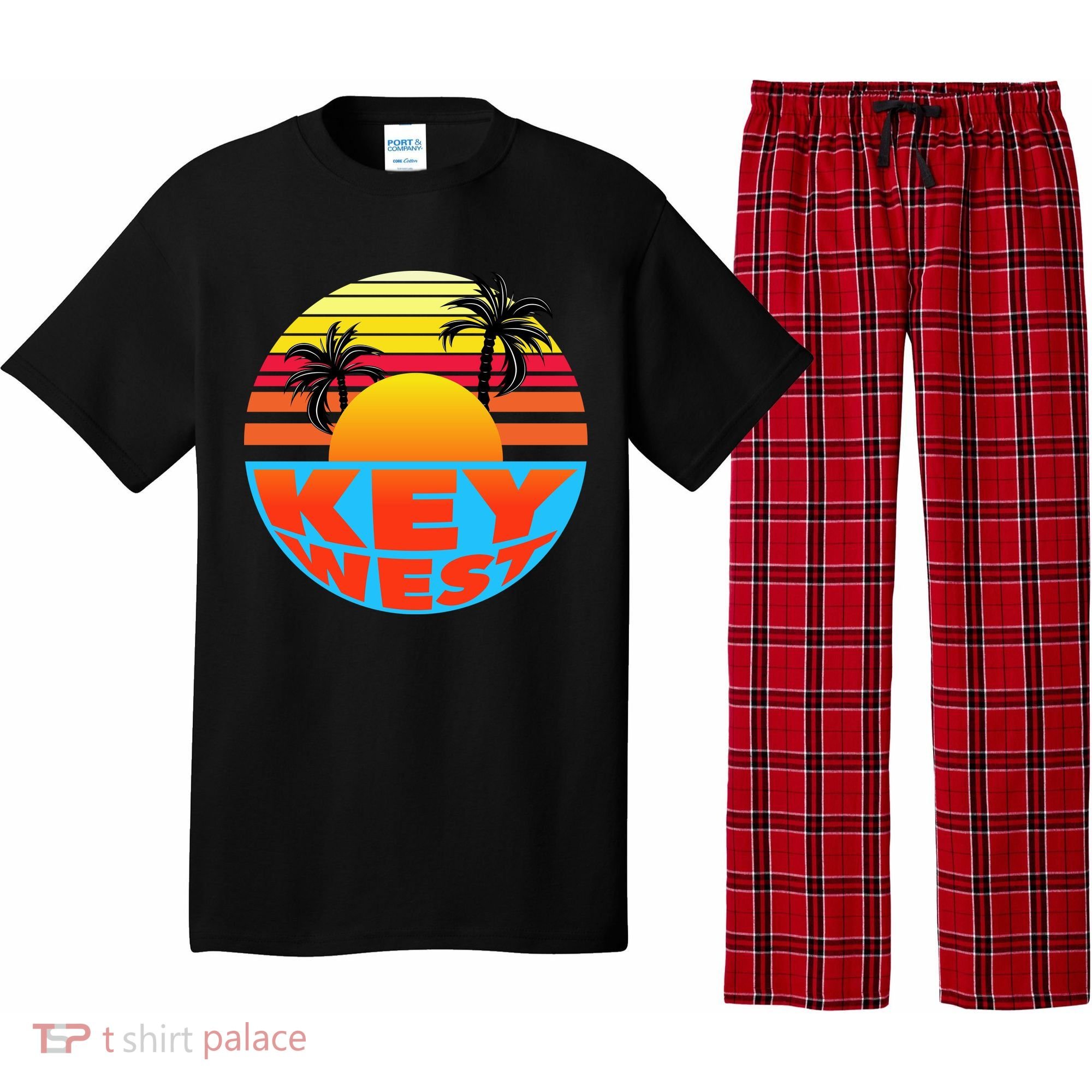 Retro Sunset Key West Florida Pajama Set