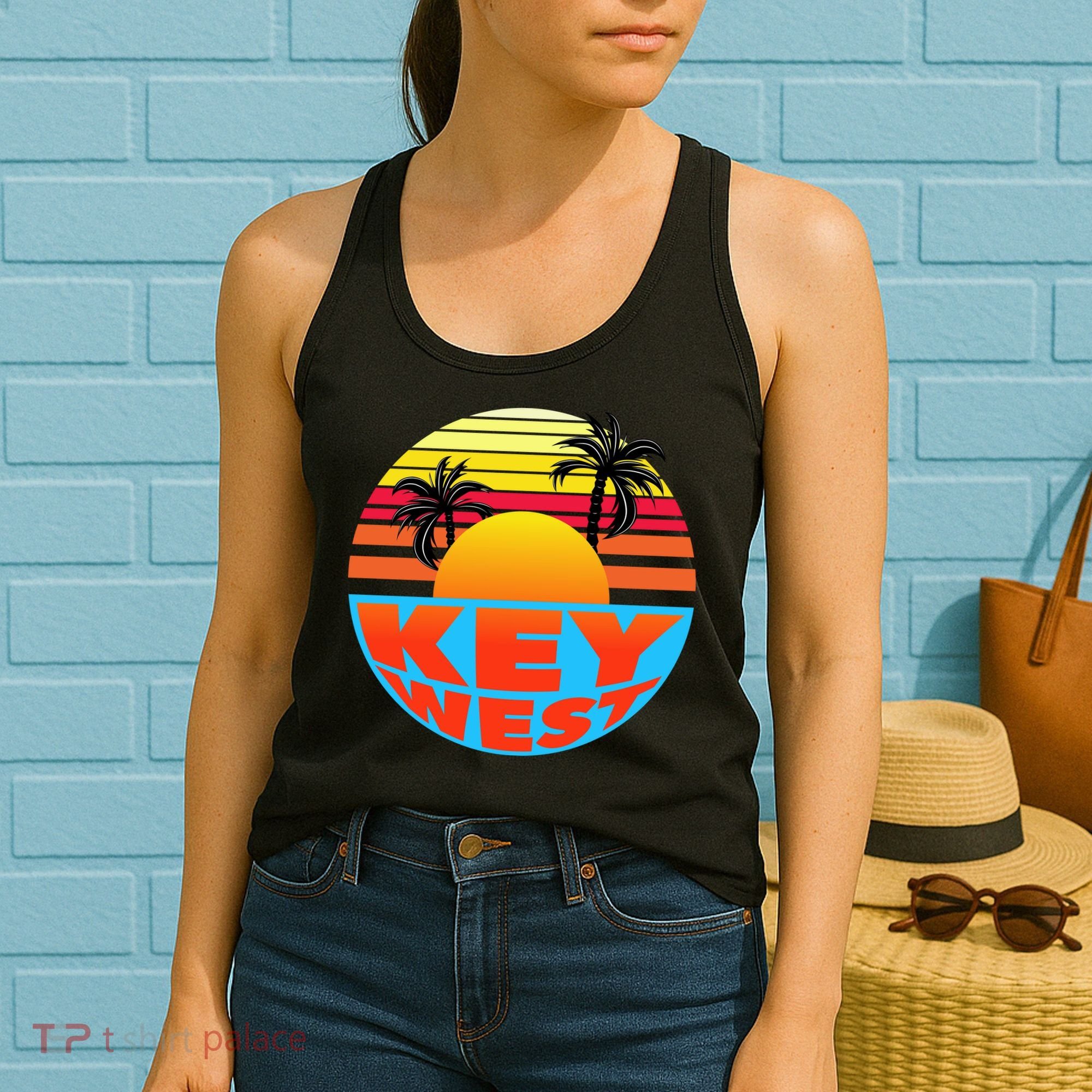 Retro Sunset Key West Florida Women's Tank Top