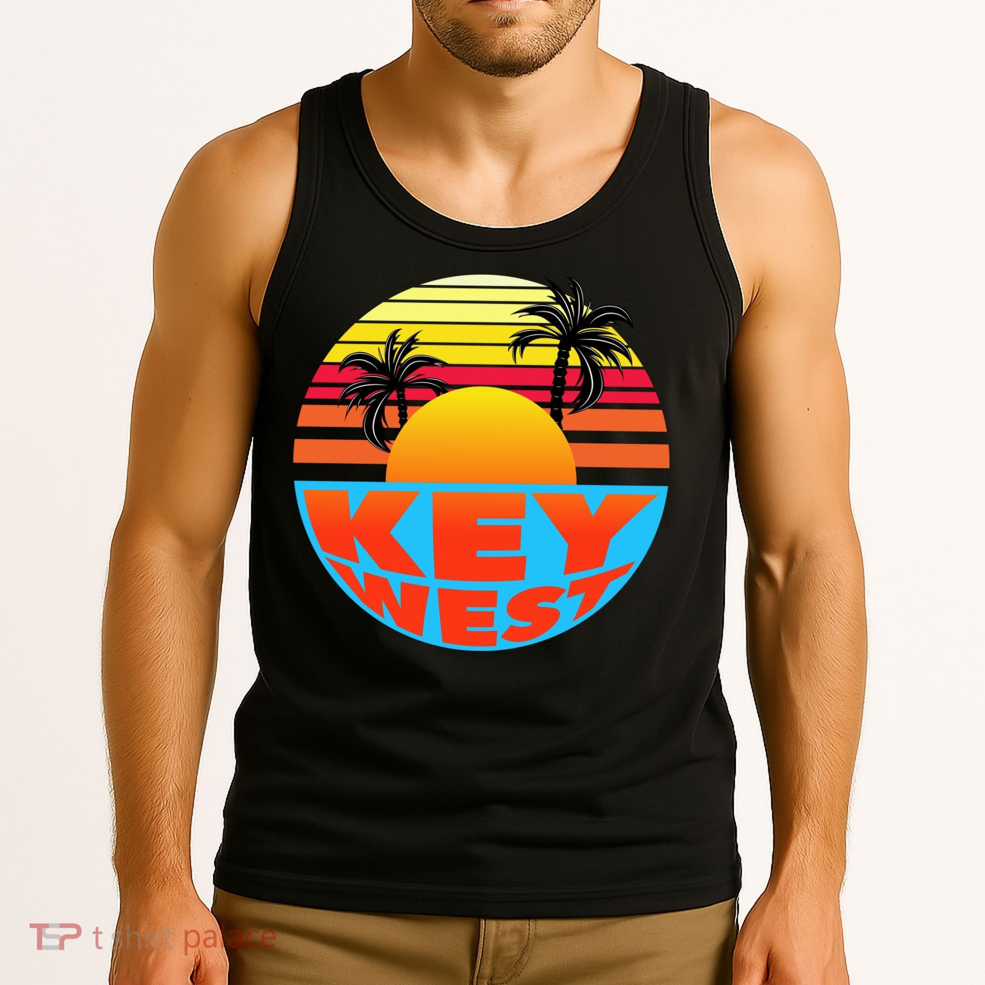 Retro Sunset Key West Florida Tank Top