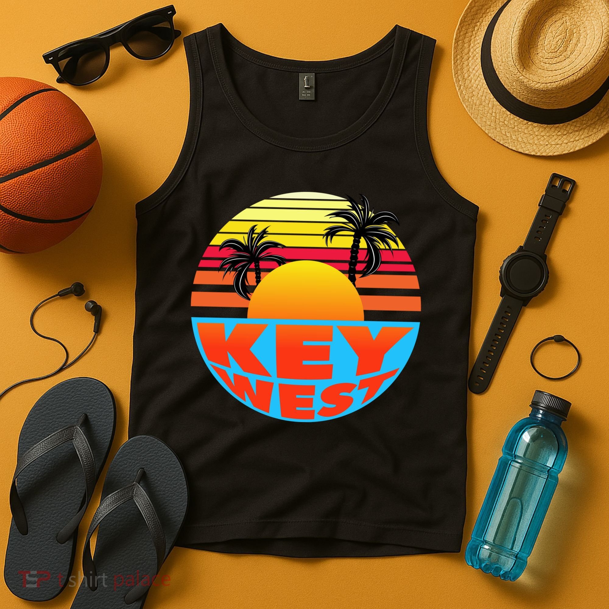Retro Sunset Key West Florida Tank Top