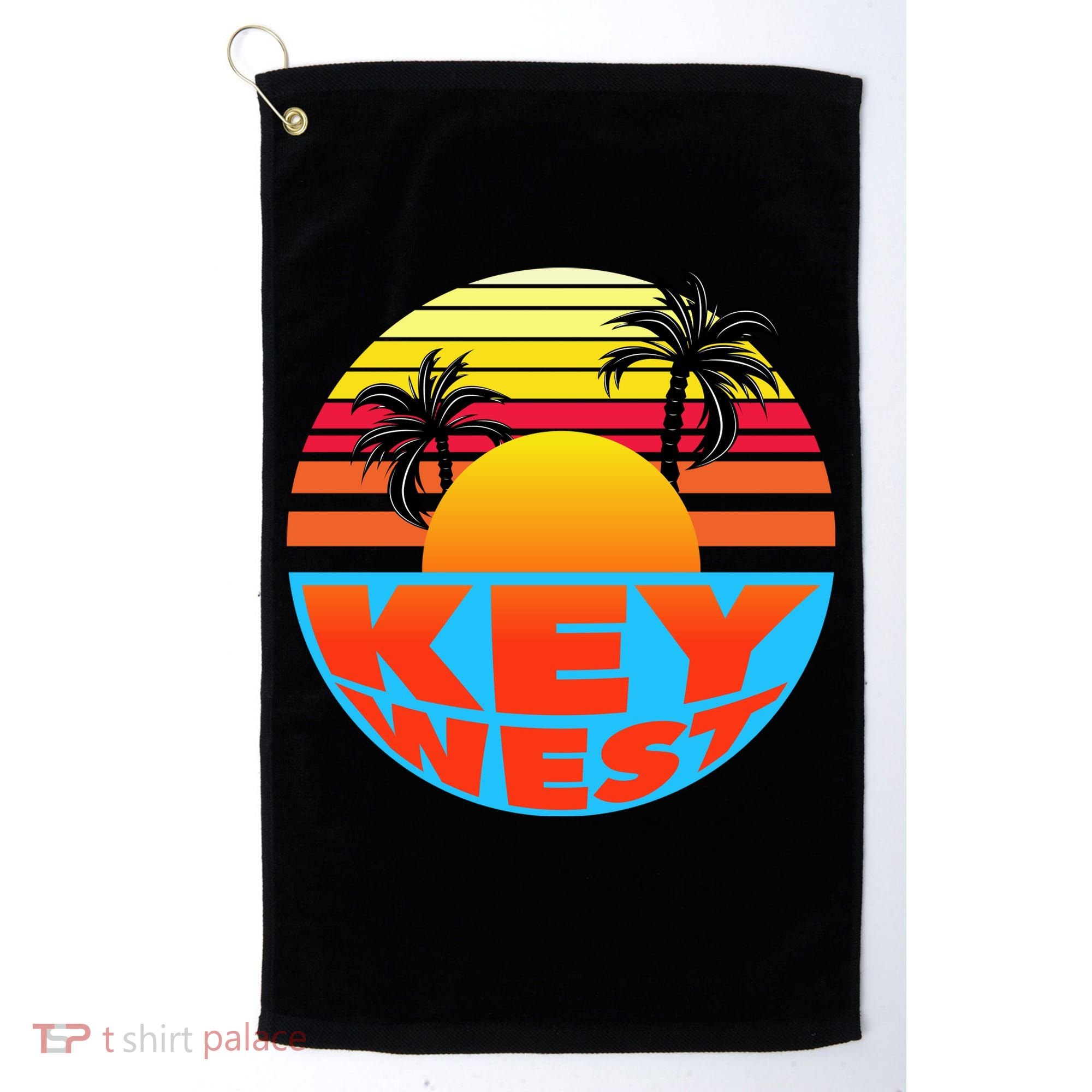 Retro Sunset Key West Florida Golf Towel