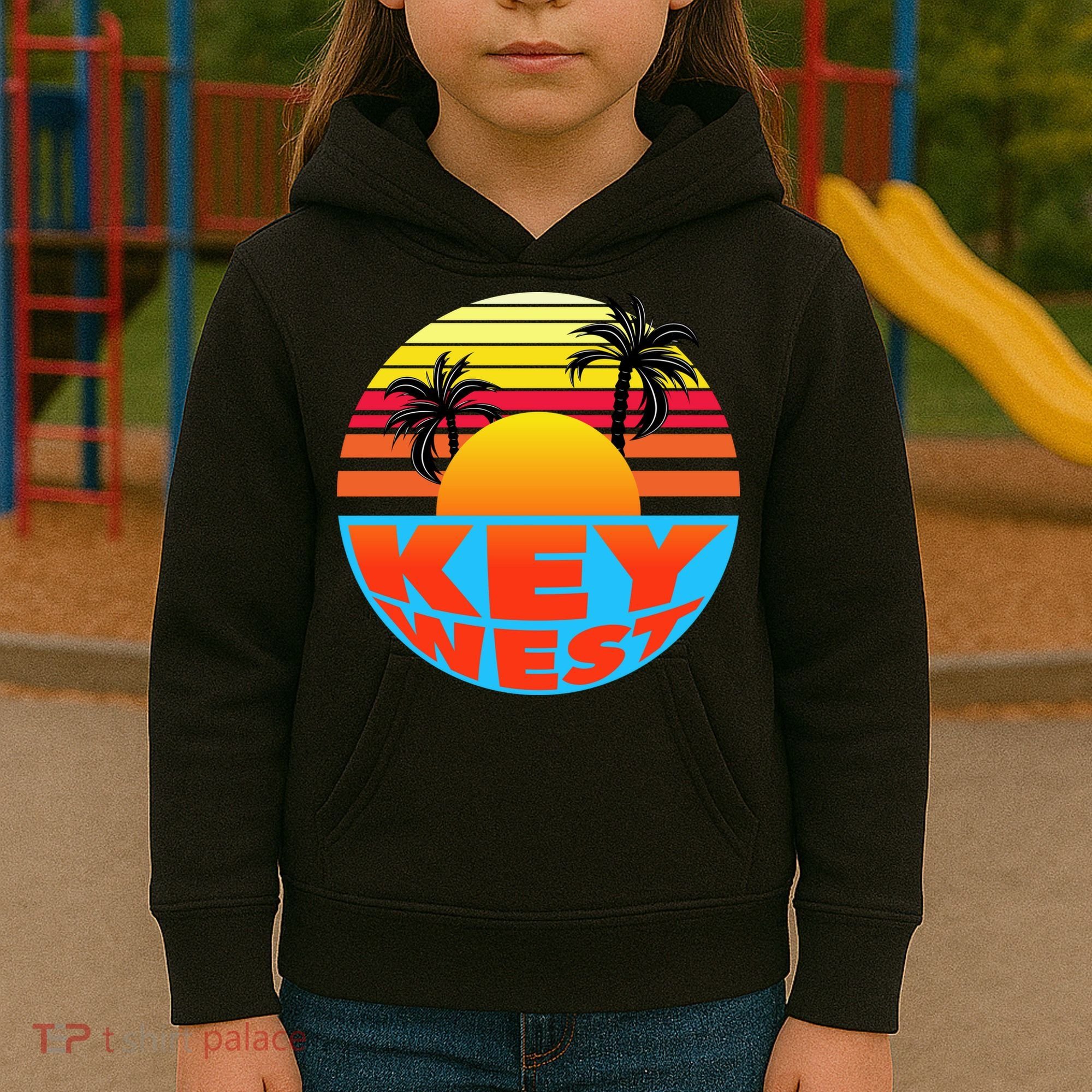 Retro Sunset Key West Florida Kids Hoodie