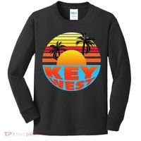 Retro Sunset Key West Florida Kids Long Sleeve Shirt thumb 0