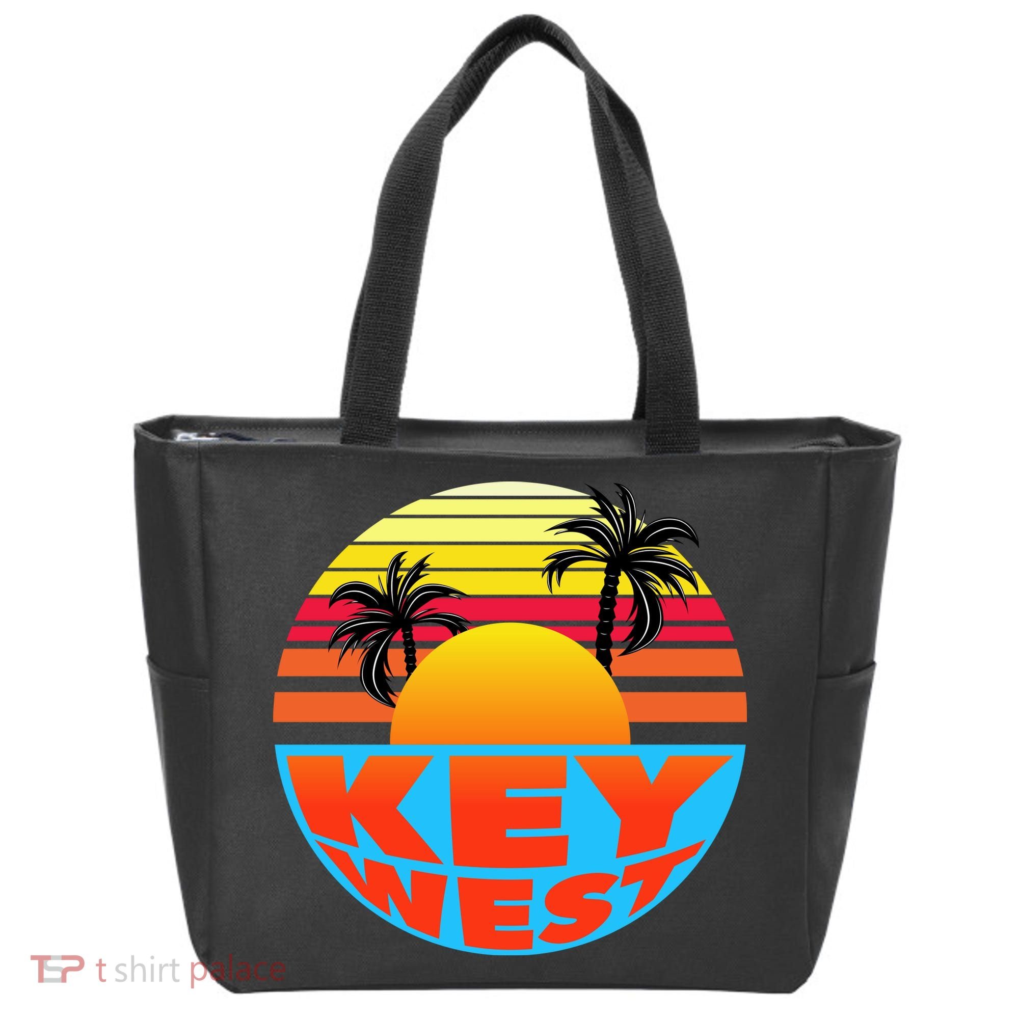 Retro Sunset Key West Florida Tote Bag