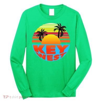 Retro Sunset Key West Florida Long Sleeve Shirt