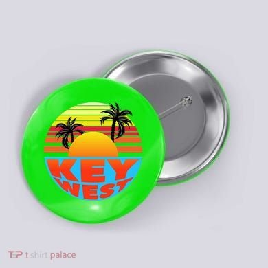 Retro Sunset Key West Florida Button