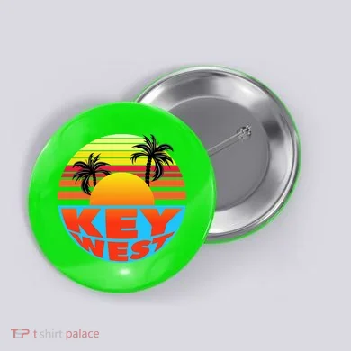 Retro Sunset Key West Florida Button