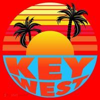 Retro Sunset Key West Florida Santa Hat thumb 1