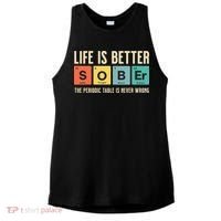 Recovery Sobriety Life Is Better Sober Periodic Table Ladies PosiCharge Tri-Blend Wicking Tank thumb 0