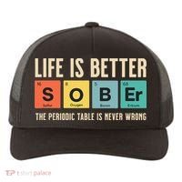 Recovery Sobriety Life Is Better Sober Periodic Table Yupoong Adult 5-Panel Trucker Hat thumb 0