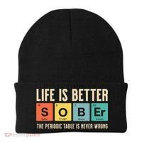 Recovery Sobriety Life Is Better Sober Periodic Table Beanie thumb 0