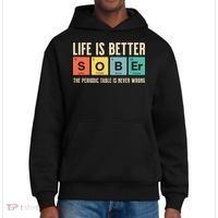 Recovery Sobriety Life Is Better Sober Periodic Table District V.I.T. Heavyweight Hoodie thumb 0