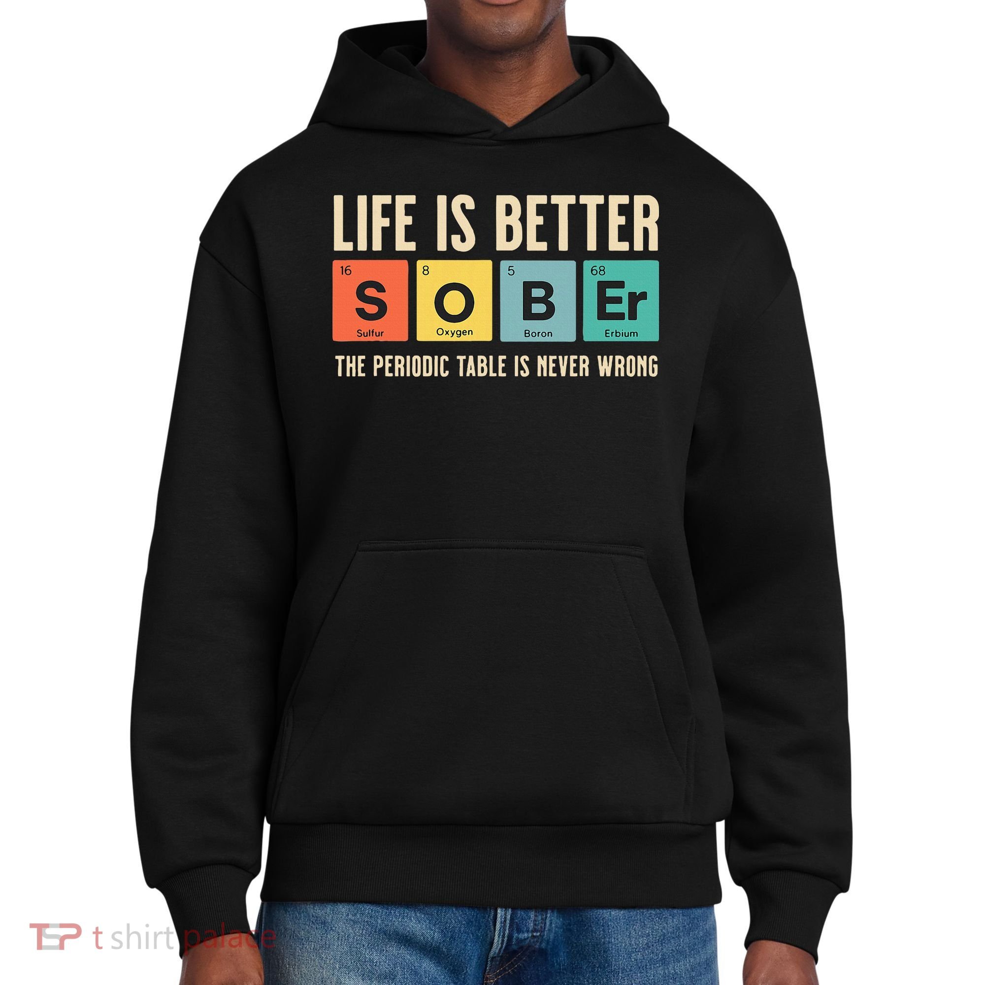 Recovery Sobriety Life Is Better Sober Periodic Table District V.I.T. Heavyweight Hoodie