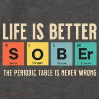 Recovery Sobriety Life Is Better Sober Periodic Table Vector Backpack thumb 2