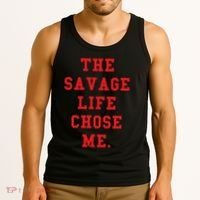 Red Savage Life Chose Me Tank Top thumb 3