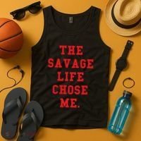 Red Savage Life Chose Me Tank Top thumb 4