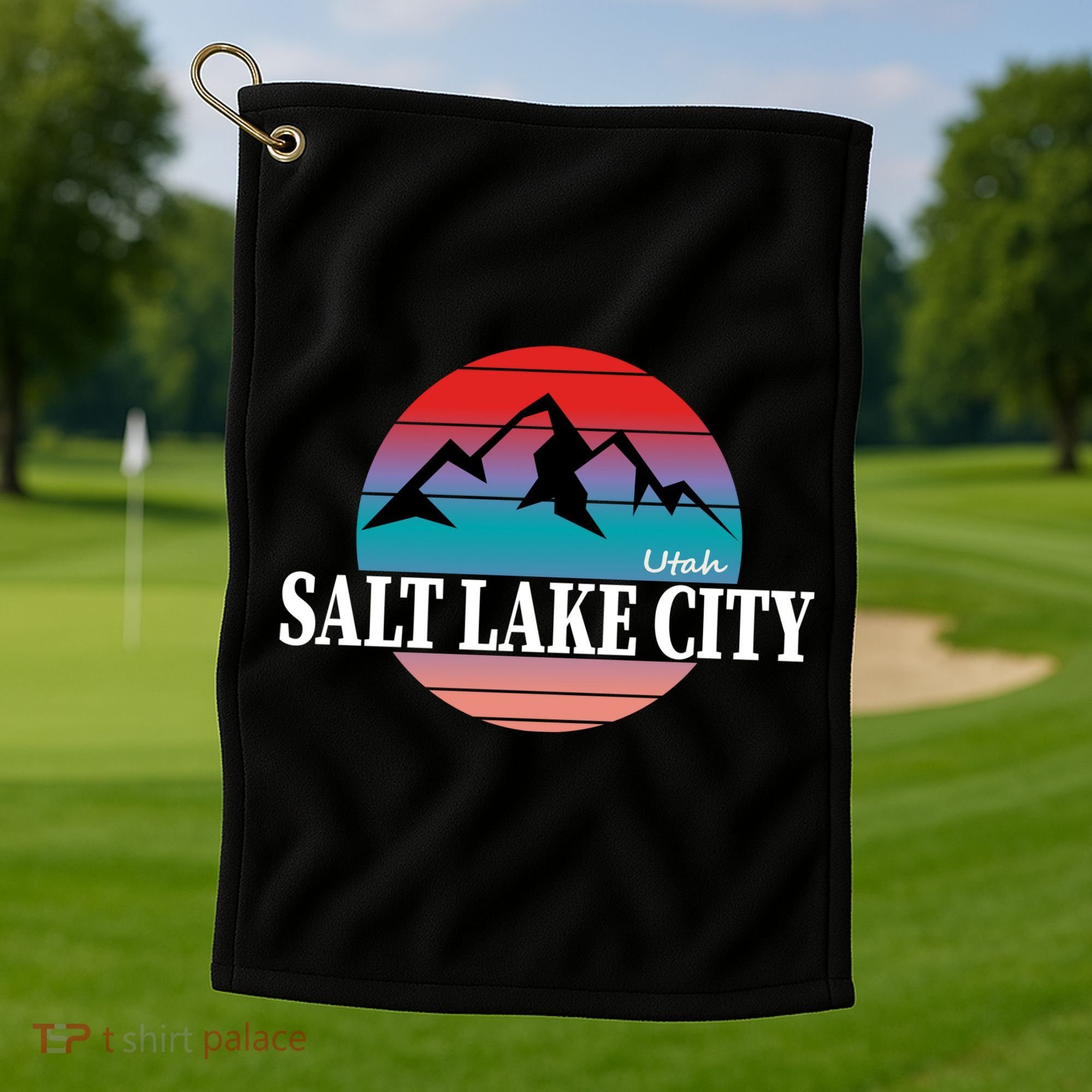 Retro Salt Lake City Utah Golf Towel