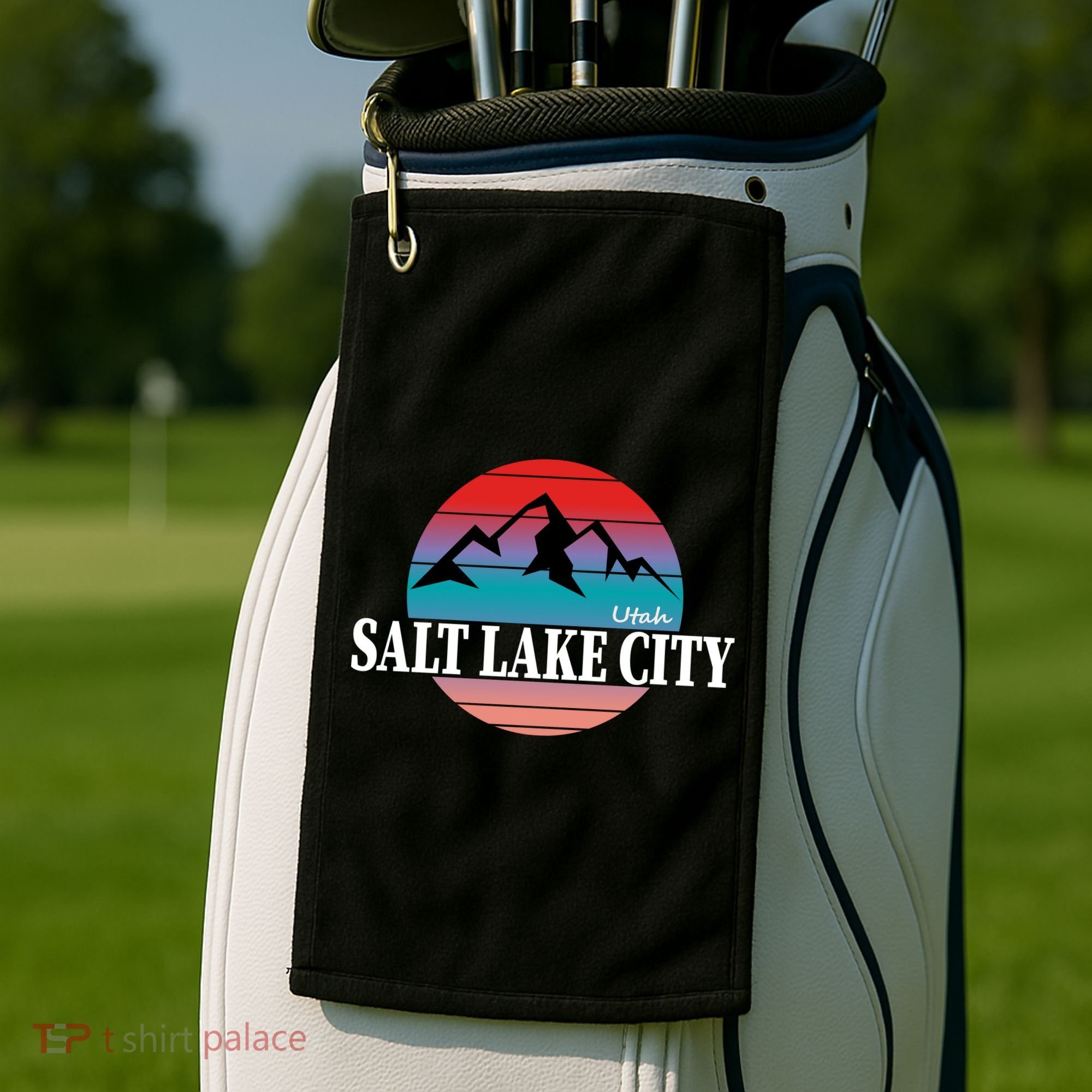 Retro Salt Lake City Utah Golf Towel