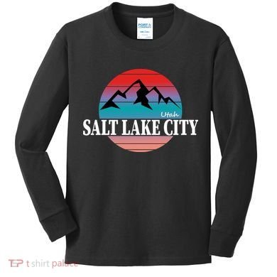 Retro Salt Lake City Utah Kids Long Sleeve Shirt