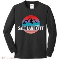 Retro Salt Lake City Utah Kids Long Sleeve Shirt thumb 0
