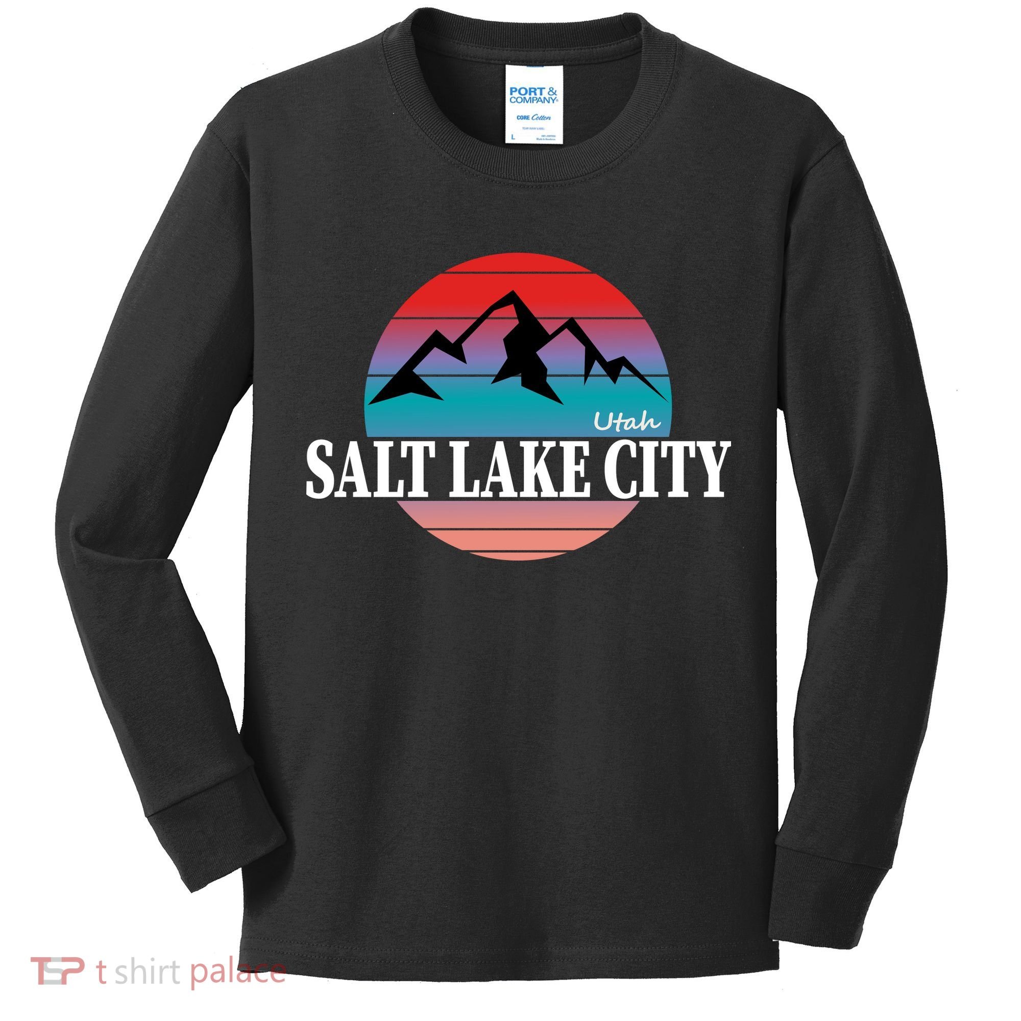 Retro Salt Lake City Utah Kids Long Sleeve Shirt