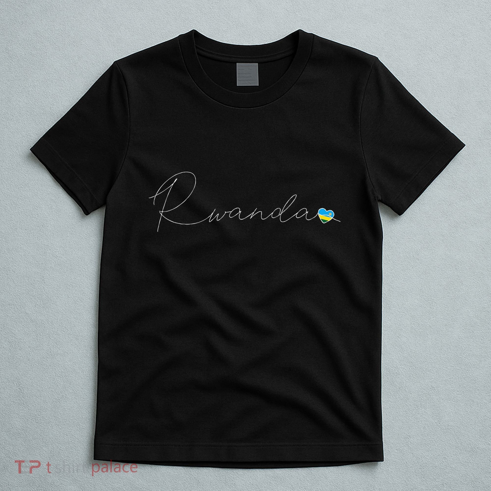Rwanda Simple Love Rwandan Flag Heart On Rwanda T-Shirt