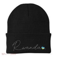 Rwanda Simple Love Rwandan Flag Heart On Rwanda Beanie thumb 0