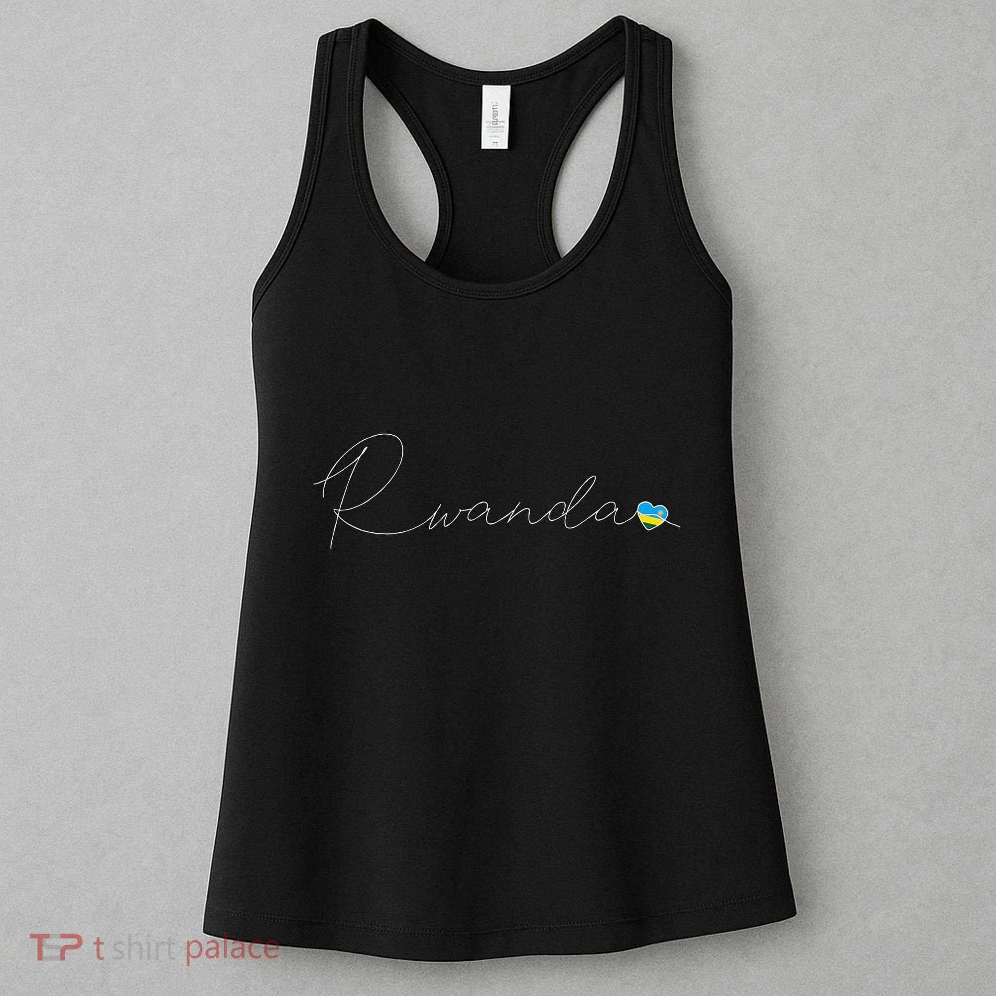 Rwanda Simple Love Rwandan Flag Heart On Rwanda Women's Tank Top