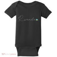 Rwanda Simple Love Rwandan Flag Heart On Rwanda Baby Bodysuit thumb 0