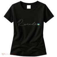 Rwanda Simple Love Rwandan Flag Heart On Rwanda Women's T-Shirt thumb 0