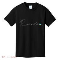 Rwanda Simple Love Rwandan Flag Heart On Rwanda Kids T-Shirt thumb 0