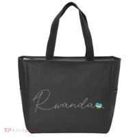 Rwanda Simple Love Rwandan Flag Heart On Rwanda Tote Bag thumb 0