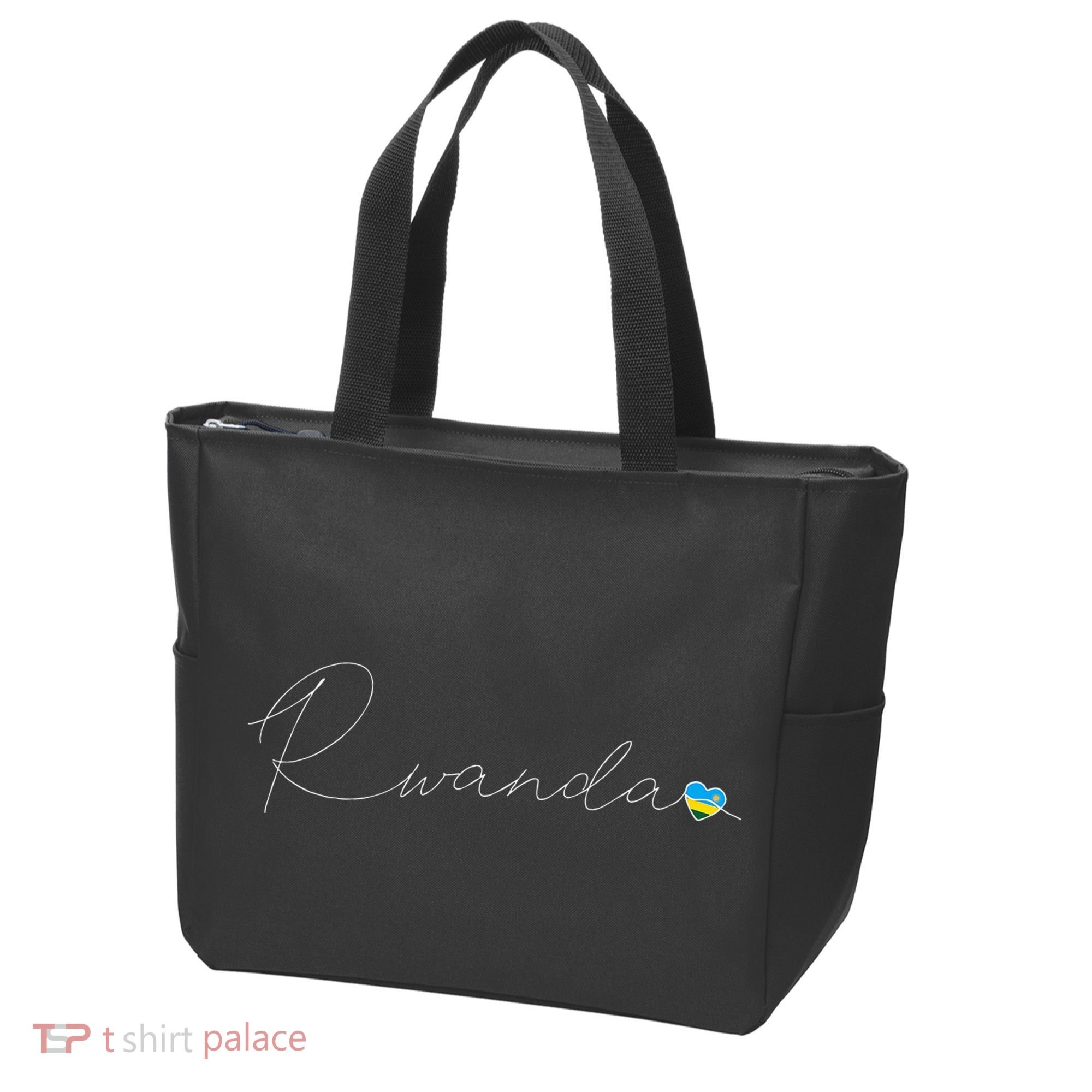 Rwanda Simple Love Rwandan Flag Heart On Rwanda Tote Bag