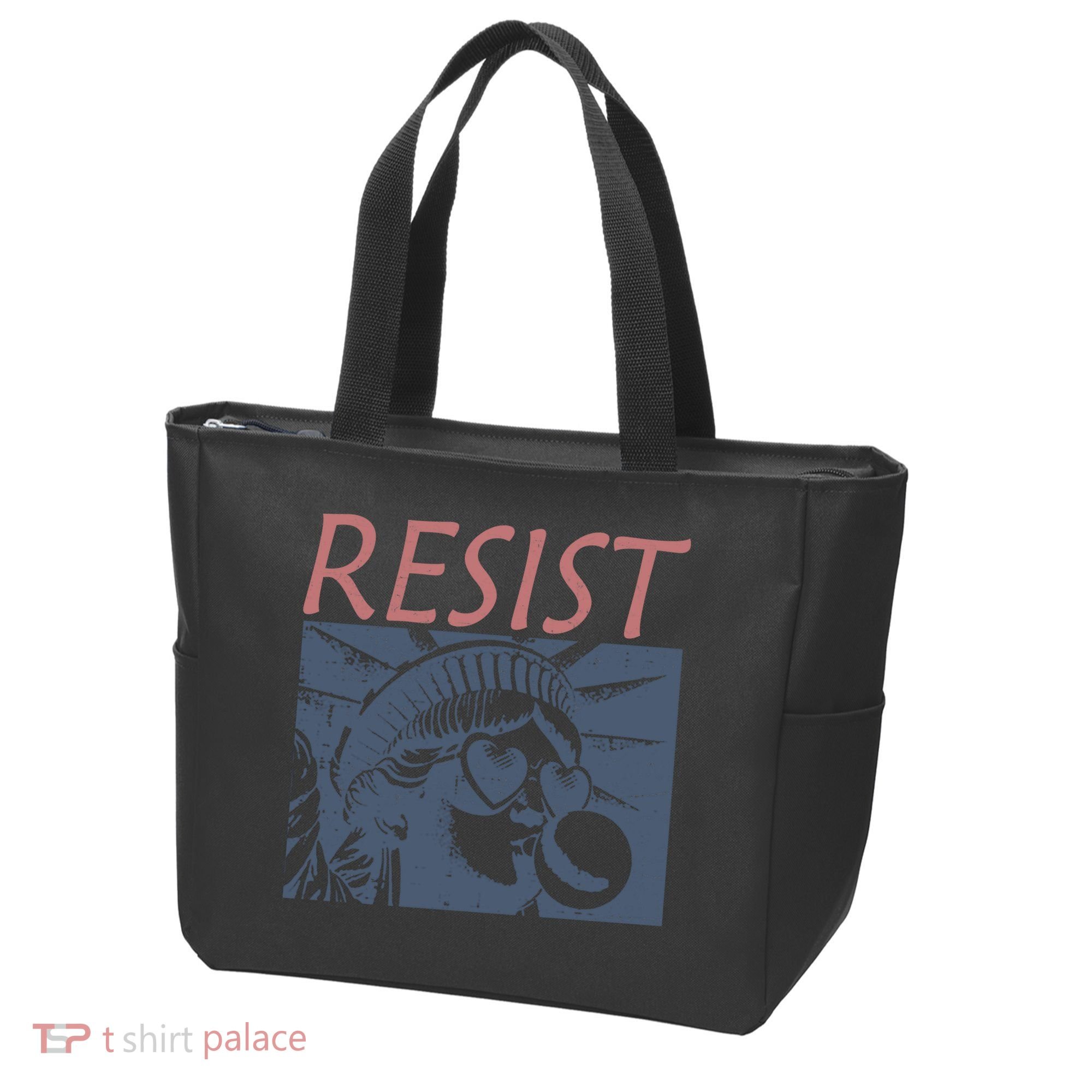 Resist Statue Liberty Bubblegum Protest Equality Tote Bag