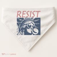 Resist Statue Liberty Bubblegum Protest Equality USA-Made Doggie Bandana thumb 0
