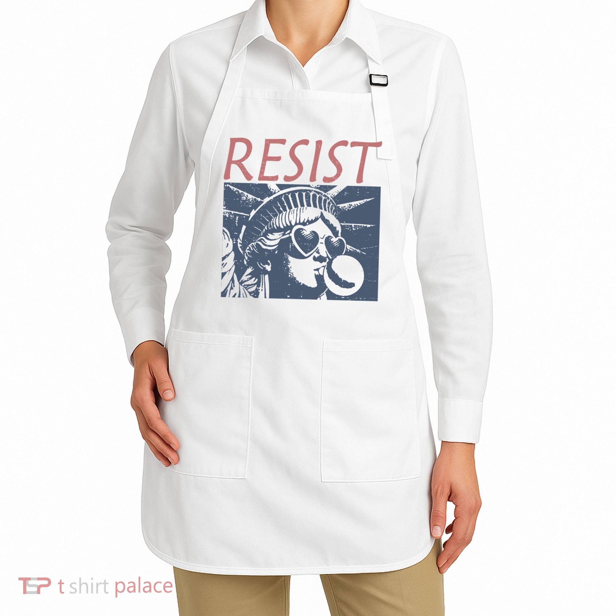 Resist Statue Liberty Bubblegum Protest Equality Apron