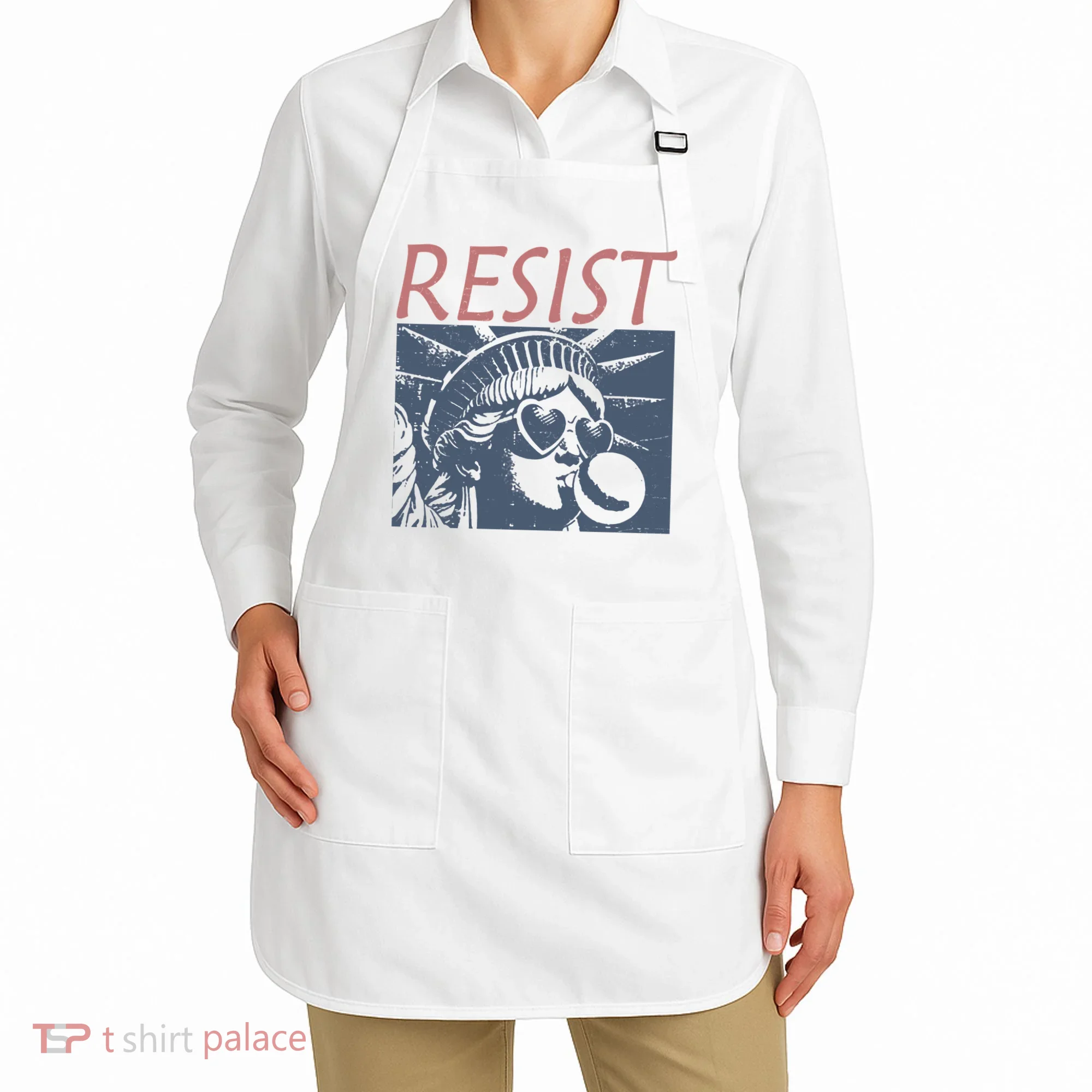 Resist Statue Liberty Bubblegum Protest Equality Apron