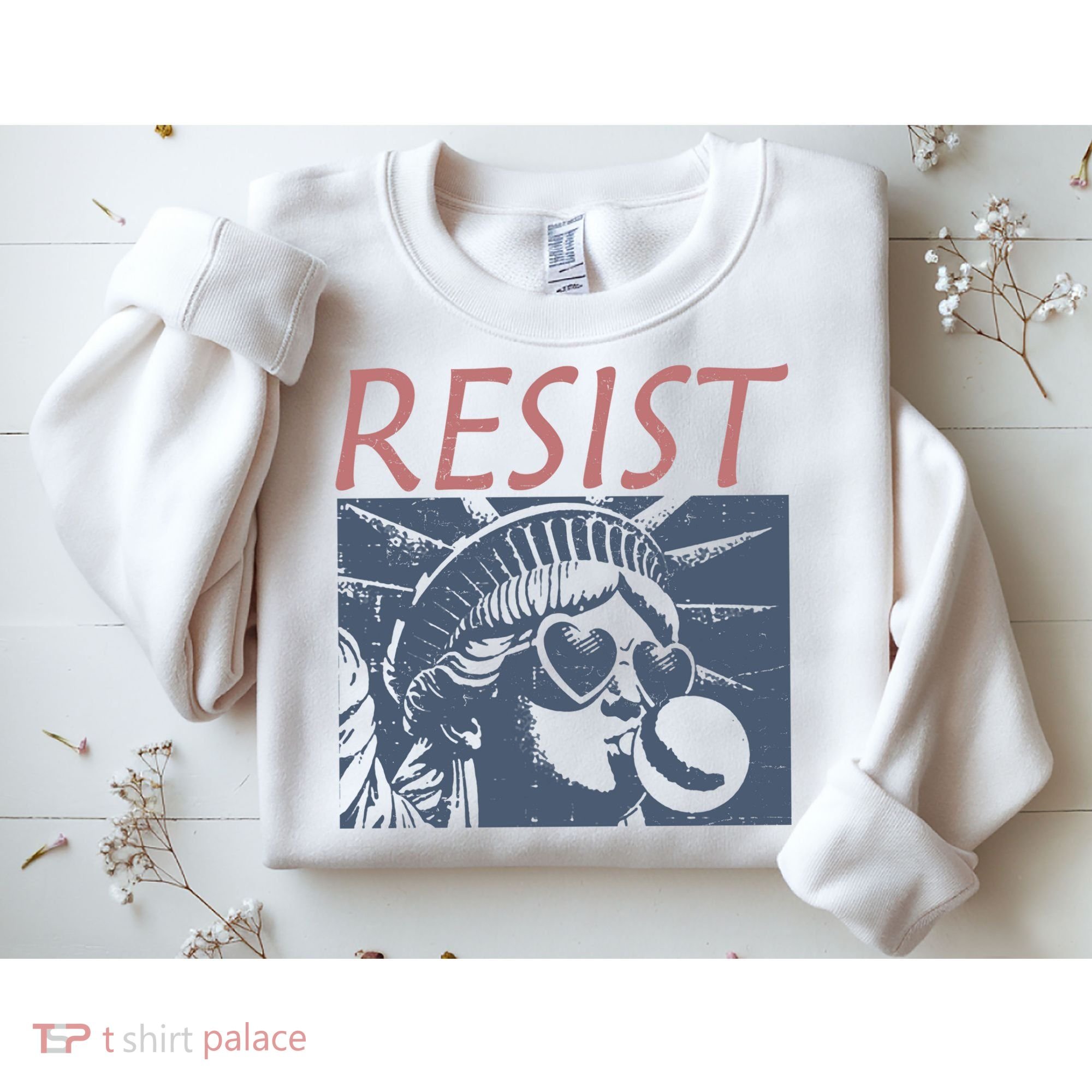 Resist Statue Liberty Bubblegum Protest Equality Sweatshirt