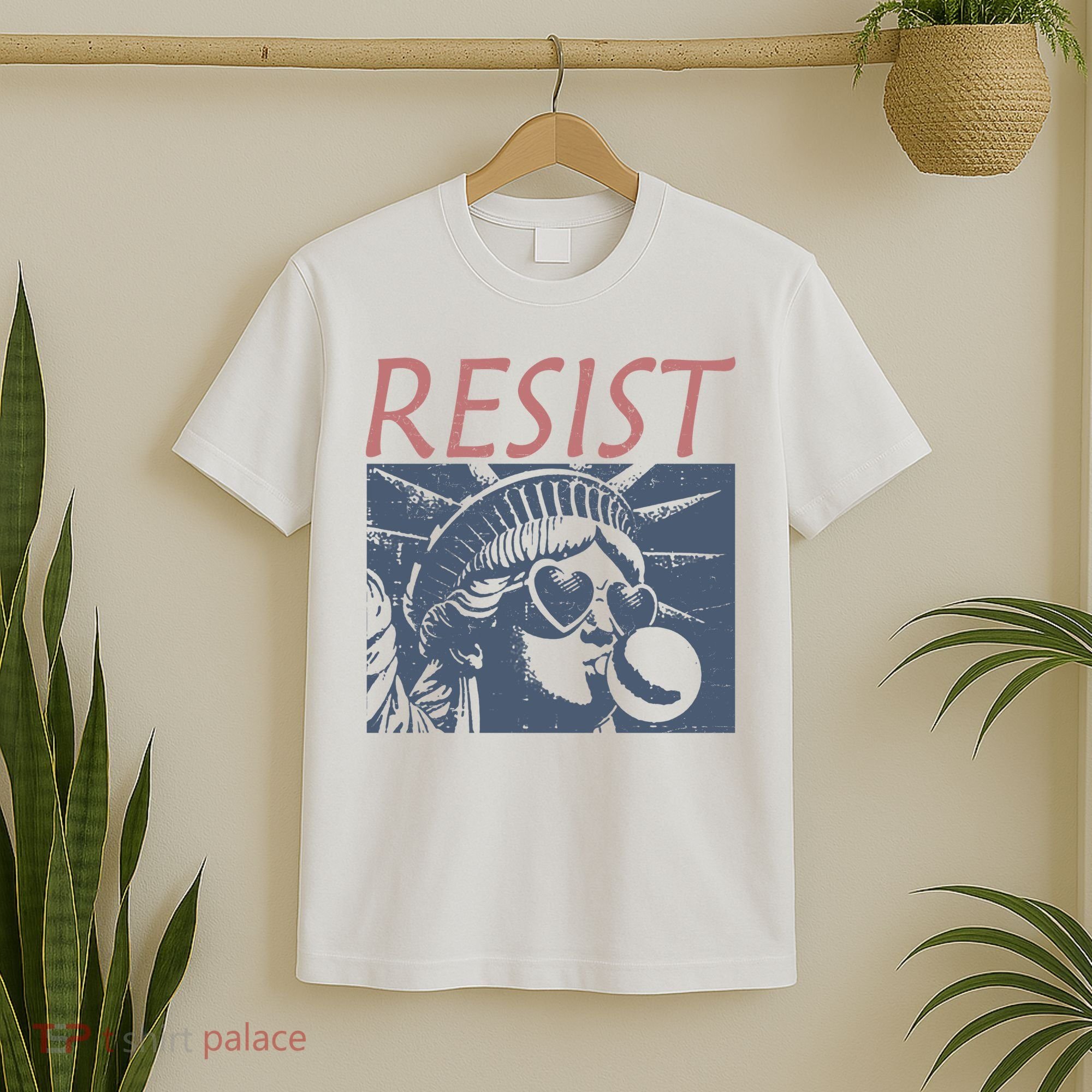Resist Statue Liberty Bubblegum Protest Equality T-Shirt
