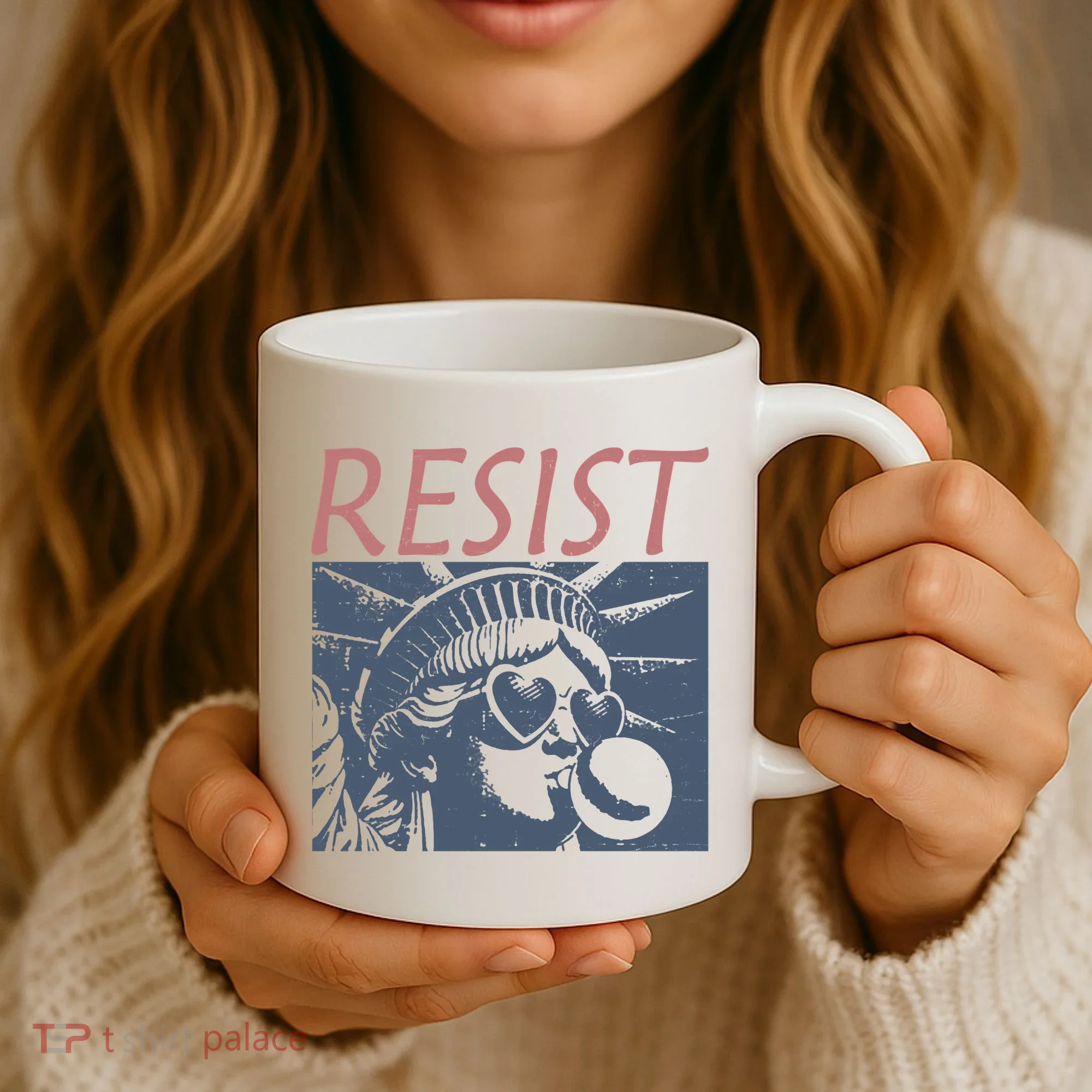 Resist Statue Liberty Bubblegum Protest Equality Coffee Mug