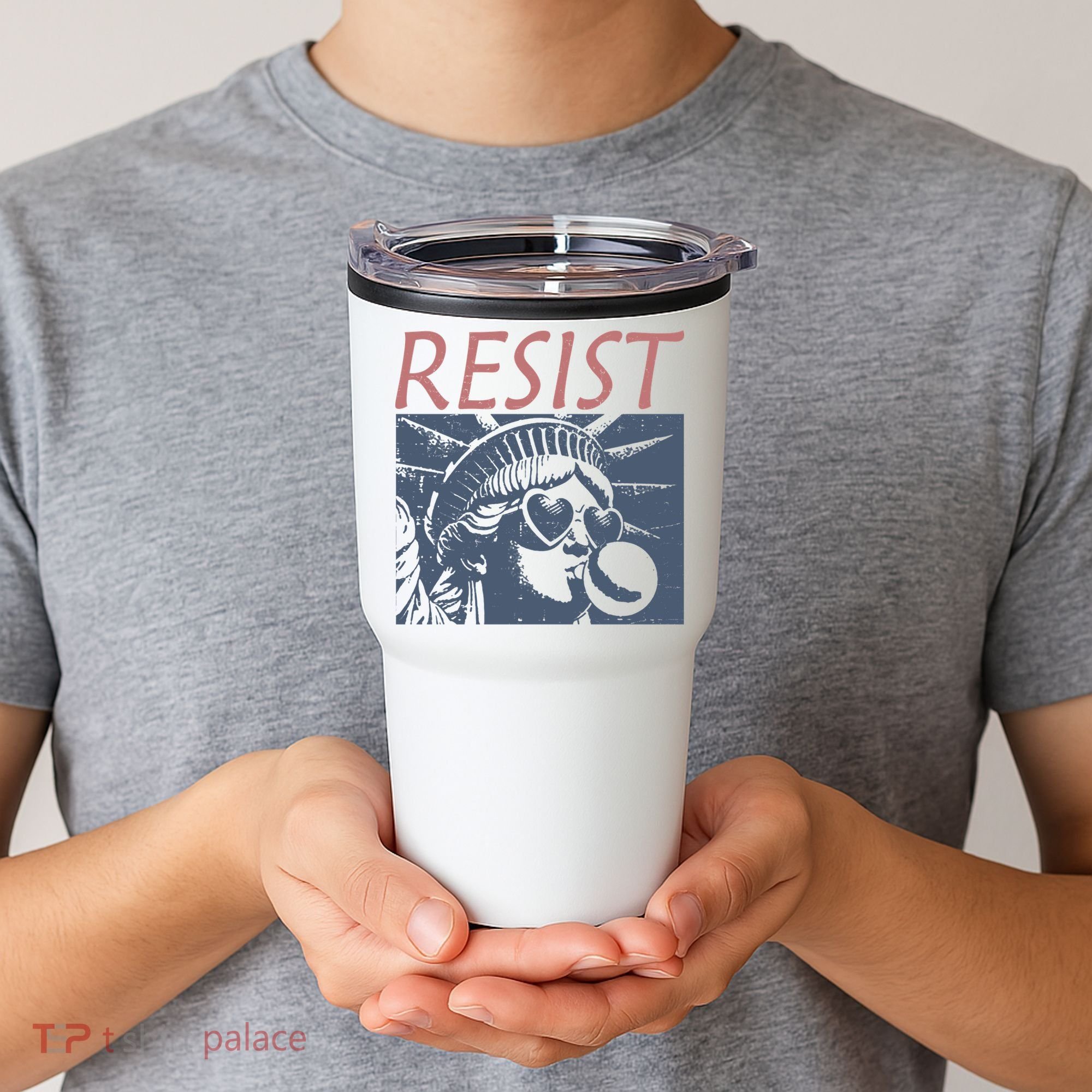 Resist Statue Liberty Bubblegum Protest Equality Tumbler